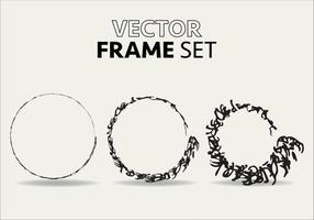 Hand drawn circles sketch frame vector set. Rounds scribble line circles. Vector illustrations.