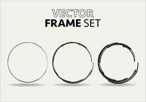 Hand drawn circles sketch frame vector set. Rounds scribble line circles. Vector illustrations.