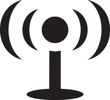 Signal communication information connection wireless icon symbol vector image, illustration of the network wifi in black image. EPS 10