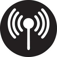 Signal communication information connection wireless icon symbol vector image, illustration of the network wifi in black image. EPS 10