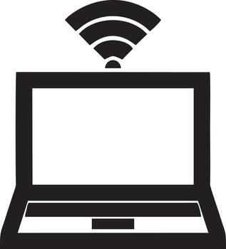 Signal communication information connection wireless icon symbol vector image, illustration of the network wifi in black image. EPS 10