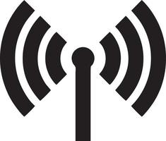 Signal communication information connection wireless icon symbol vector image, illustration of the network wifi in black image. EPS 10