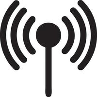 Signal communication information connection wireless icon symbol vector image, illustration of the network wifi in black image. EPS 10