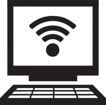 Signal communication information connection wireless icon symbol vector image, illustration of the network wifi in black image. EPS 10