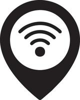 Signal communication information connection wireless icon symbol vector image, illustration of the network wifi in black image. EPS 10