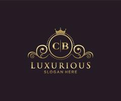 Initial CB Letter Royal Luxury Logo template in vector art for Restaurant, Royalty, Boutique, Cafe, Hotel, Heraldic, Jewelry, Fashion and other vector illustration.