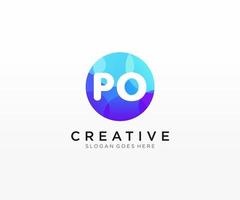 PO initial logo With Colorful Circle template vector. vector