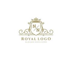 Initial NN Letter Luxurious Brand Logo Template, for Restaurant, Royalty, Boutique, Cafe, Hotel, Heraldic, Jewelry, Fashion and other vector illustration.