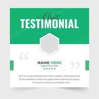 Business client review testimonial with quote section. Customer feedback review or testimonial template. Customer service feedback and work review layout. Client testimonials with photo placeholders. vector