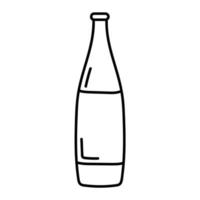 bottle, sketch style vector illustration isolated on white background. glass bottle, container, vector sketch illustration. Vector illustration