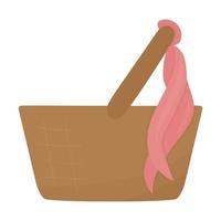 picnic basket doodle icon, vector illustration. Vector illustration