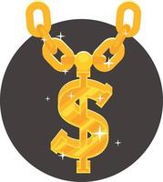 Vector Image Of A Golden Chain With A Dollar Symbol