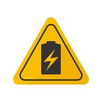 Illustration of an isolated danger signal icon with a battery vector