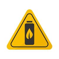 Illustration of an isolated danger signal icon with a battery vector