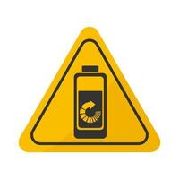 Illustration of an isolated danger signal icon with a battery vector