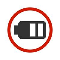 No battery icon or logo. Forbidden, using battery is not allowed.vector illustration vector