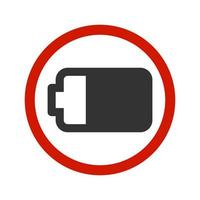 No battery icon or logo. Forbidden, using battery is not allowed.vector illustration vector
