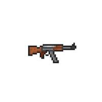 assault riffle in pixel art style vector