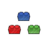 brick toy in pixel art style vector