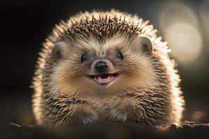 baby hedgehog smile macro photograph photo