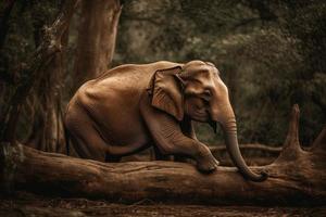 fotografía elefante descansando foto