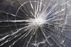 Cracked and broken glass photo