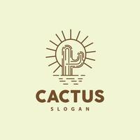 Cactus Logo, Desert Green Plant Vector, Simple Design Elegant Line Style, Icon Illustration Symbol vector