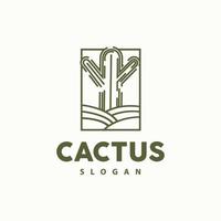 cactus logo, Desierto verde planta vector, sencillo diseño elegante línea estilo, icono ilustración símbolo vector