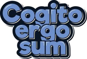 cogito es decir suma letras vector diseño