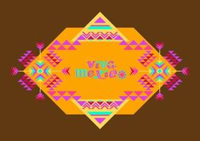 Tribal geometric ornament and decorated word Mexico. Aztec style. Vector. vector