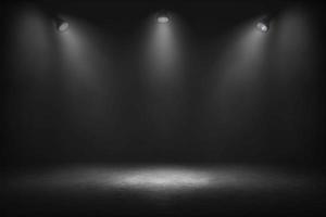 Dark black empty room scene with spotlight photo