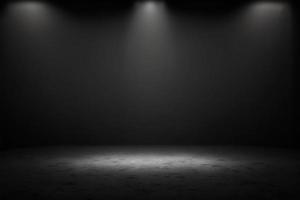 Dark black empty room scene with spotlight photo