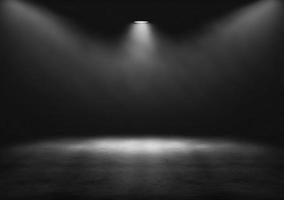 Dark black empty room scene with spotlight photo