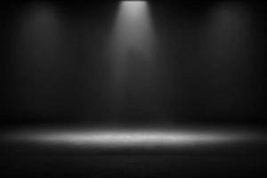 Dark black empty room scene with spotlight photo