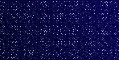 This vector image is a modern illustration of a starry night sky. It features a geometric pattern of dark and light shapes, with a glittering effect of sparkles and stars.  Glowing pixel mosaic