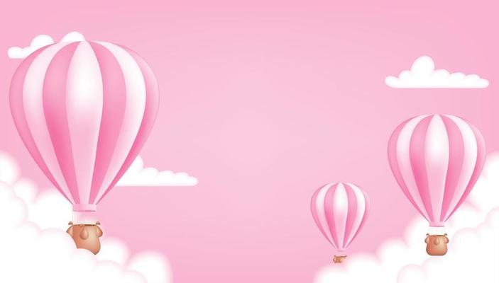 Pink Hot Air Balloon Vector Art, Icons, and Graphics for Free Download