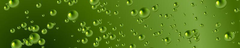 Green 3d water drops abstract vector banner design