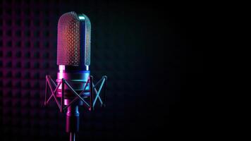 Studio Podcast Microphone in Studio Room Background photo
