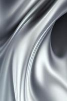Silver silk wavy fabric background photo
