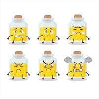 Yellow potion cartoon character with various angry expressions vector