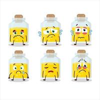 Yellow potion cartoon character with sad expression vector