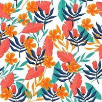 Tropical leaves seamless pattern. Trendy summer print. Exotic seamless background. vector