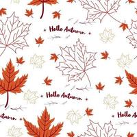 hello autumn seamless pattern. fall season vector