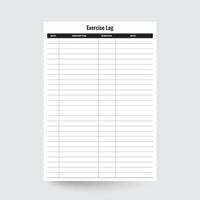 Exercise Log,Workout Log,Exercise Tracker,Exercise Planner,Exercise Log Sheet,Weekly Workout Log,Exercise Template,workout tracker,workout journal,fitness log vector