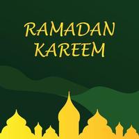 Ramadan Kareem Islamic greeting card background vector illustration. The holy month of the Muslim community.