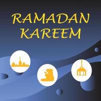 Ramadan Kareem Islamic greeting card background vector illustration. The holy month of the Muslim community.