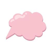 Pink cloud-message. Pop-up message bubbles. Isolated vector message clouds. Cute pink message cloud.