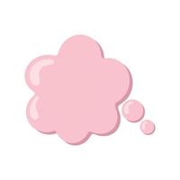 Pink cloud-message. Pop-up message bubbles. Isolated vector message clouds. Cute pink message cloud.