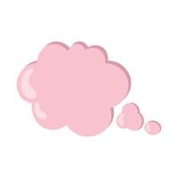 Pink cloud-message. Pop-up message bubbles. Isolated vector message clouds. Cute pink message cloud.