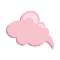 Pink cloud-message. Pop-up message bubbles. Isolated vector message clouds. Cute pink message cloud.